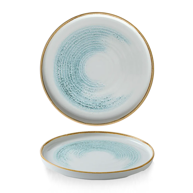 Homespun Accents Aquamarine Walled Plate 26cm 6/box