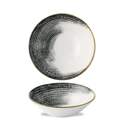 Churchill Homespun Accents Black stapelbare diepe kom Ø 19,6 cm – zwart porseleinen kom voor restaurants