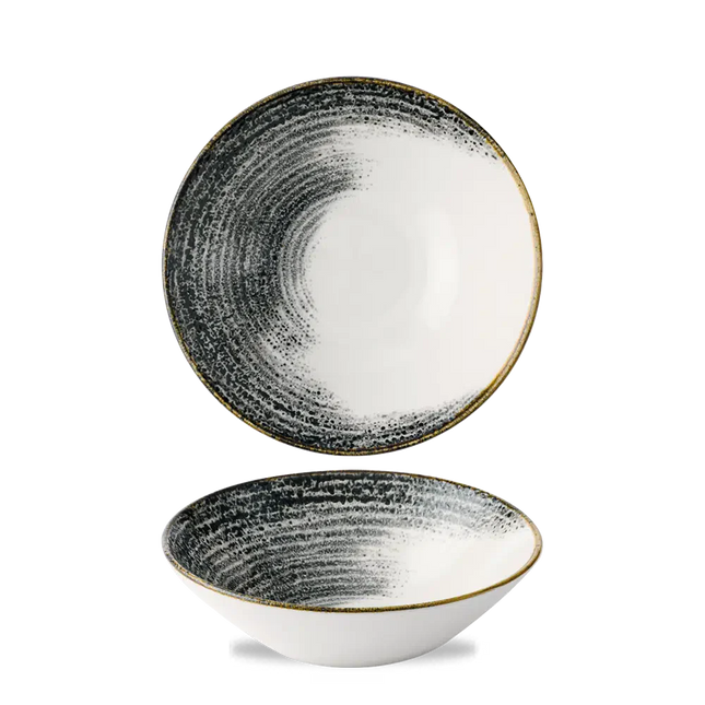 Churchill Homespun Accents Black stapelbare diepe kom Ø 19,6 cm – zwart porseleinen kom voor restaurants