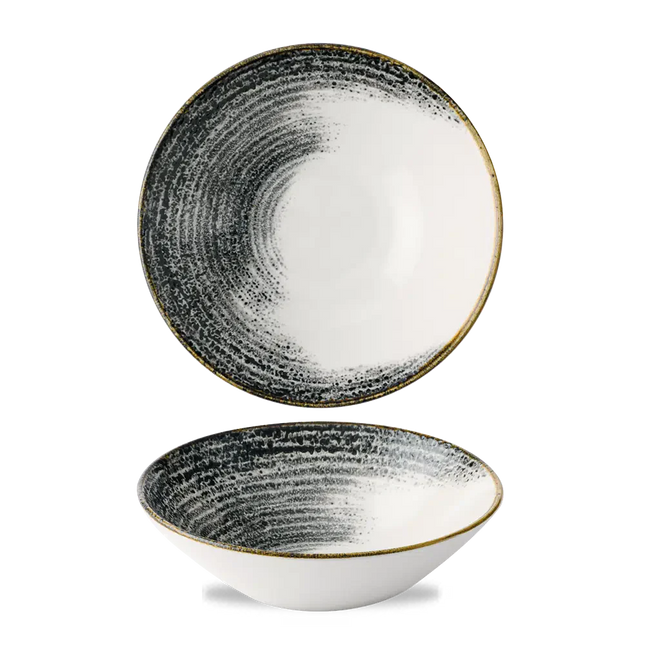 Churchill Homespun Accents Black stapelbare diepe kom Ø 22,2 cm – zwart porseleinen kom voor horeca