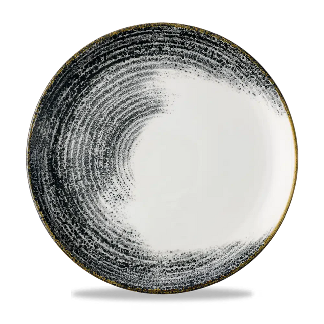 Churchill Homespun Accents Black stapelbord Ø 28,8 cm – zwart porseleinen randloos bord voor restaurants