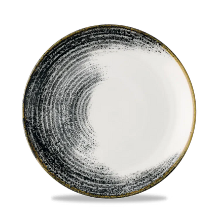 Churchill Homespun Accents Black stapelbord Ø 21,7 cm – zwart porseleinen randloos bord voor cafés
