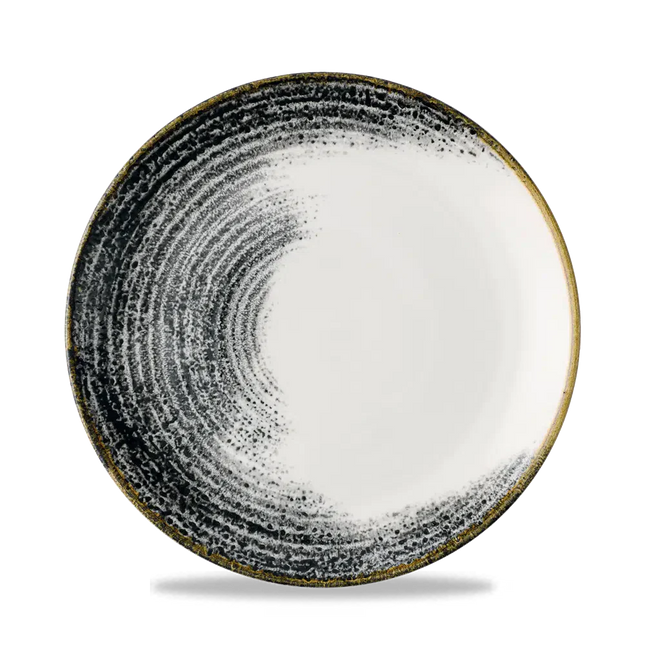 Churchill Homespun Accents Black stapelbord Ø 21,7 cm – zwart porseleinen randloos bord voor cafés