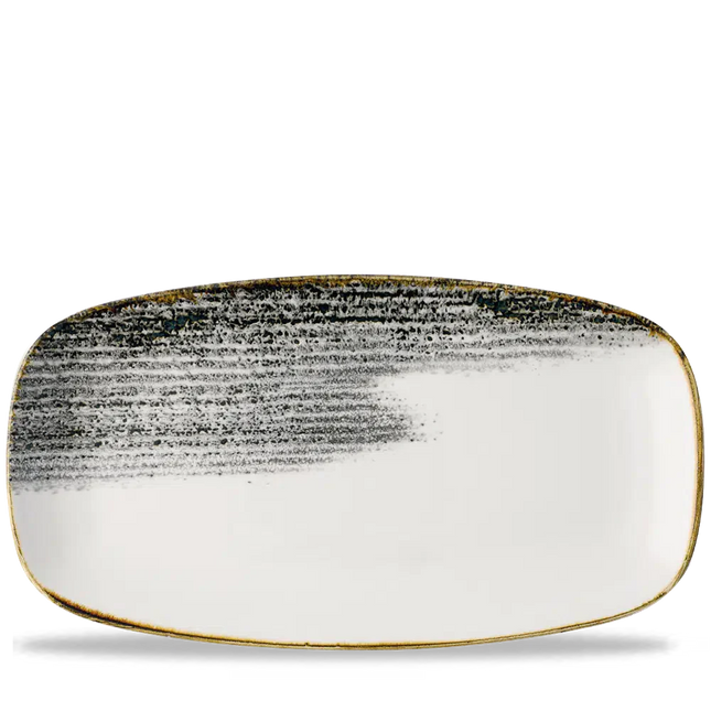 Churchill Homespun Accents Black chef's bord 35,5 x 18,9 cm – zwart langwerpig porseleinen bord voor fine dining