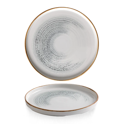 Churchill Homespun Accents Jasper Grey bord met rand 26 cm – grijs dinerbord voor restaurants
