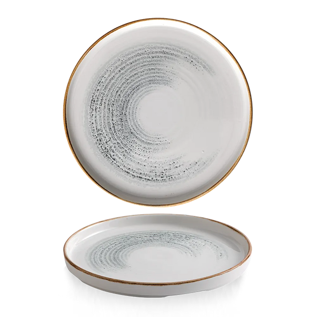 Churchill Homespun Accents Jasper Grey bord met rand 26 cm – grijs dinerbord voor restaurants