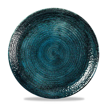 Churchill Homespun Chroma Blue Evolve coupebord Ø 28,8 cm – randloos bord voor hoofdgerechten