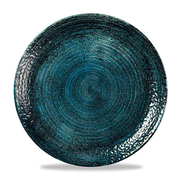 Churchill Homespun Chroma Blue Evolve coupebord Ø 28,8 cm – randloos bord voor hoofdgerechten