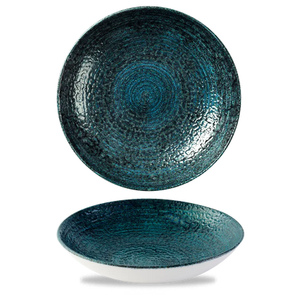 Churchill Homespun Chroma Blue Evolve coupekom Ø 24,8 cm – randloze kom voor salades