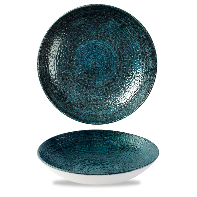 Churchill Homespun Chroma Blue Evolve coupekom Ø 24,8 cm – randloze kom voor salades