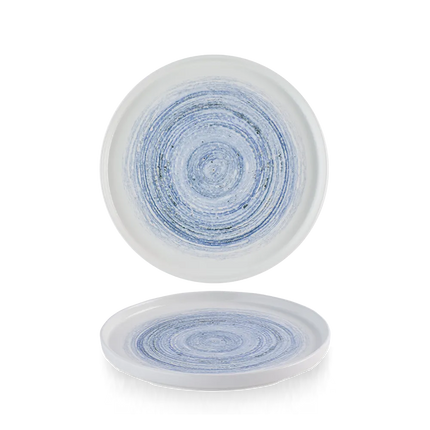Churchill Elements Coast bord met rand Ø 15,7 cm – klein gemêleerd blauw bord voor horeca