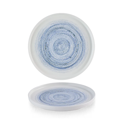 Churchill Elements Coast bord met rand Ø 21 cm – gemêleerd blauw bord voor restaurants