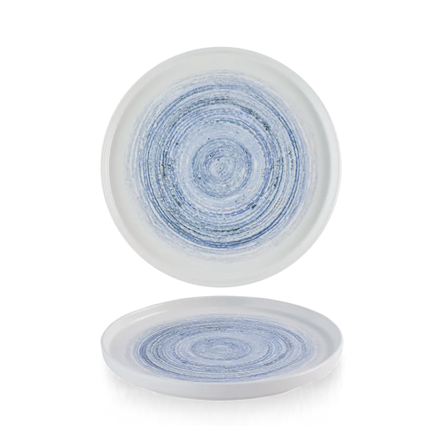 Churchill Elements Coast bord met rand Ø 21 cm – gemêleerd blauw bord voor restaurants