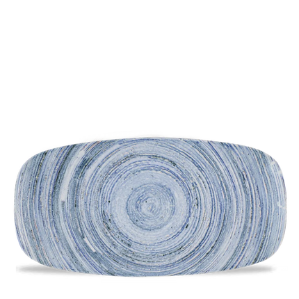 Churchill Elements Coast chef's ovaal bord 29,8x15,3 cm – gemêleerd blauw bord voor fine dining