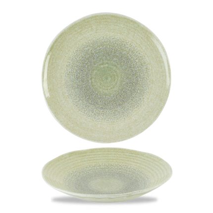 Dudson Harvest Green organische coupekom 27,9 cm – groene porseleinen kom voor fine dining