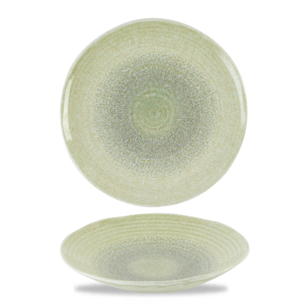 Dudson Harvest Green organische coupekom 27,9 cm – groene porseleinen kom voor fine dining