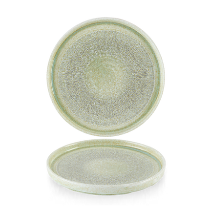 Dudson Harvest Green bord met opstaande rand 21 cm – groen porseleinen bord voor de horeca