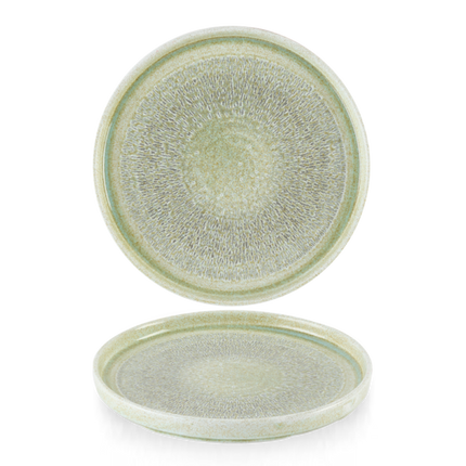 Dudson Harvest Green bord met opstaande rand 26 cm – groen porseleinen bord voor restaurants