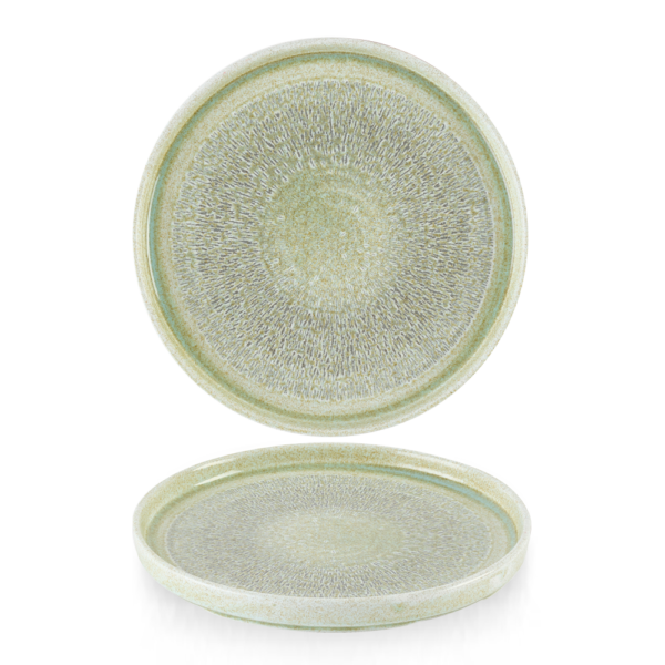 Dudson Harvest Green bord met opstaande rand 26 cm – groen porseleinen bord voor restaurants