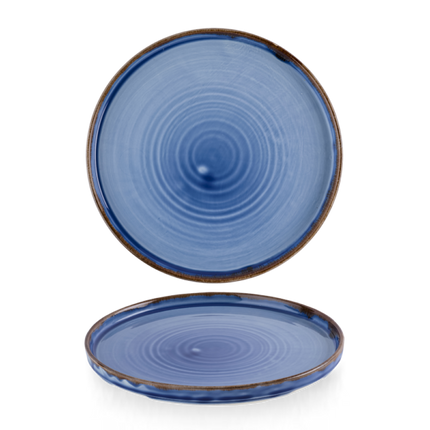 Dudson Harvest Indigo bord met opstaande rand 26 cm – indigoblauw porseleinen bord voor restaurants