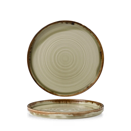 Dudson Harvest Linen bord met opstaande rand 21 cm – linnen porseleinen bord voor de horeca