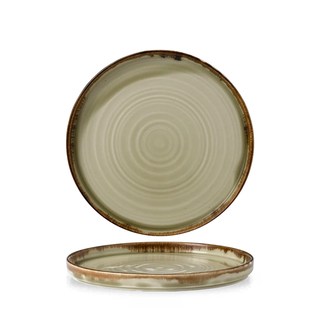Dudson Harvest Linen bord met opstaande rand 21 cm – linnen porseleinen bord voor de horeca