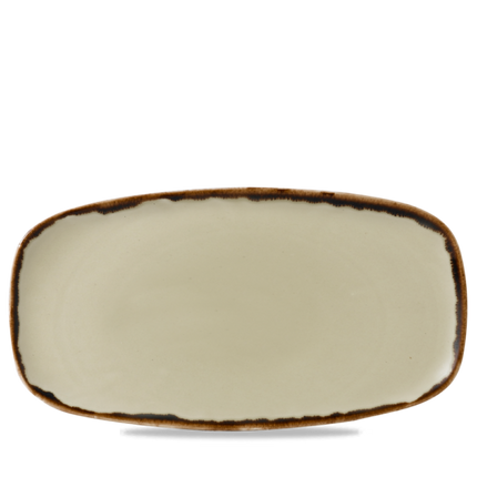 Dudson Harvest Linen langwerpig chef-bord 35,5x18,9 cm – linnen porselein voor restaurants
