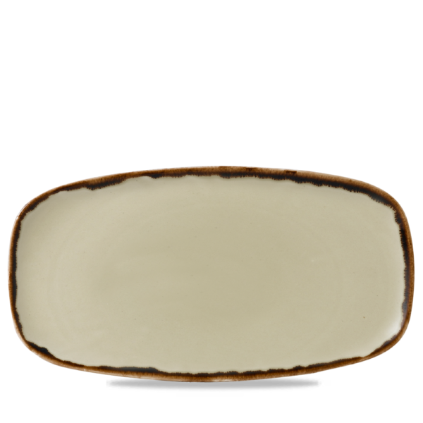 Dudson Harvest Linen langwerpig chef-bord 35,5x18,9 cm – linnen porselein voor restaurants