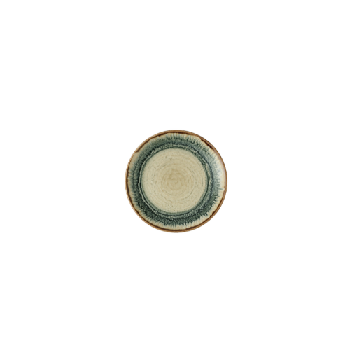 Harvest Flare Linen Evolve Coupe Plate van Churchill, 16,5 cm, set van 12. Handgemaakt coupebord in een zachte linnenkleur met een organisch ontwerp, ideaal voor het serveren van tapas, desserts of kleine bijgerechten. Duurzaam en stijlvol, perfect voor gebruik in de horeca.