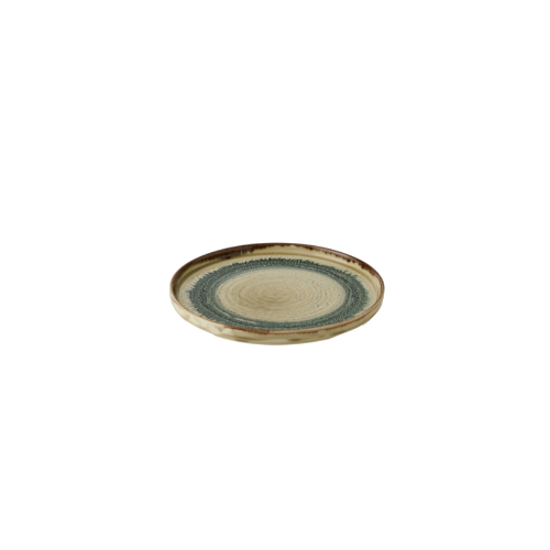 Harvest Flare Linen Walled Plate van Churchill, 26 cm, set van 6. Handgemaakt bord met opstaande rand in een zachte linnenkleur en een organisch ontwerp, ideaal voor het serveren van hoofdgerechten. Duurzaam en stijlvol, perfect voor gebruik in de horeca.