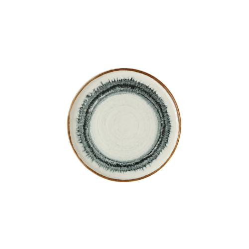 Harvest Flare Natural Walled Plate van Churchill, 26 cm, set van 6. Handgemaakt bord met opstaande rand in een warme, natuurlijke tint en een organisch ontwerp, ideaal voor het serveren van hoofdgerechten. Duurzaam en stijlvol, perfect voor gebruik in de horeca.