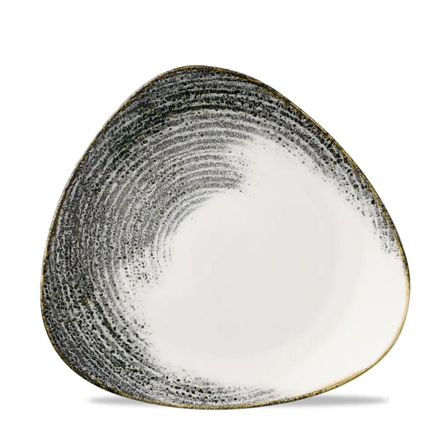 Churchill Homespun Accents Black lotusbord Ø 23 cm – zwart porseleinen decoratief bord voor restaurants