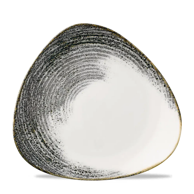 Churchill Homespun Accents Black lotusbord Ø 28,5 cm – zwart porseleinen decoratief bord voor fine dining