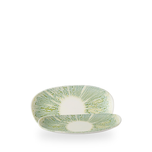 Churchill Lyra Green organisch langwerpig bord 22 x 13 cm