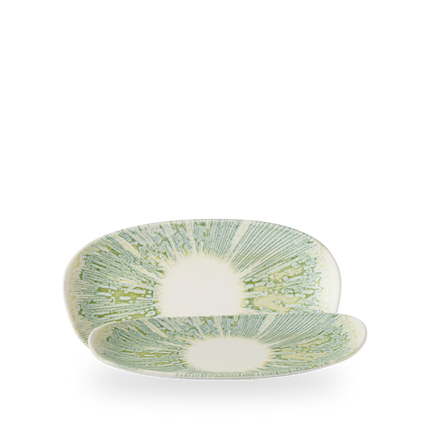 Churchill Lyra Green organisch langwerpig bord 26 x 15 cm
