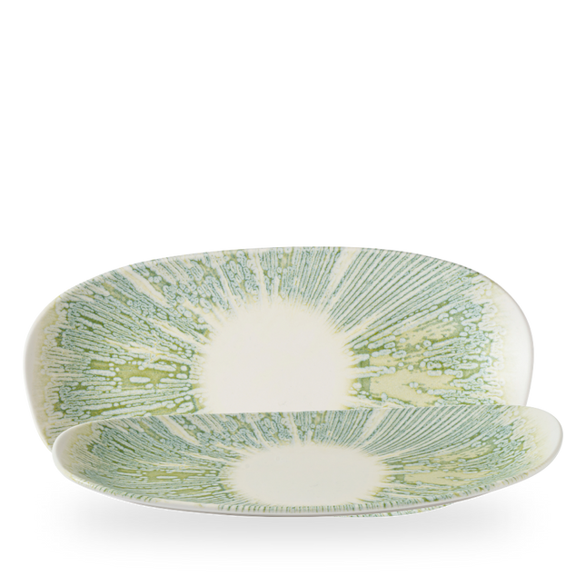 Churchill Lyra Green organisch langwerpig bord 35 x 18,5 cm
