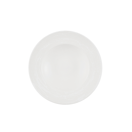 Churchill Inked Elements Ice kom met brede rand 28 cm – ijswit porseleinen kom voor salade en soep