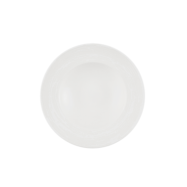 Churchill Inked Elements Ice kom met brede rand 28 cm – ijswit porseleinen kom voor salade en soep