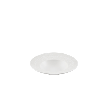 Churchill Inked Elements Ice kom met brede rand 24 cm – ijswit porseleinen kom voor hoofdgerechten