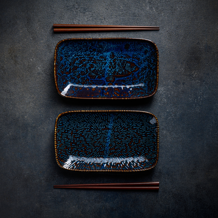 Churchill Cascade Blue diepe schaal 22 x 13 cm – blauw porseleinen schaal voor hoofdgerechten