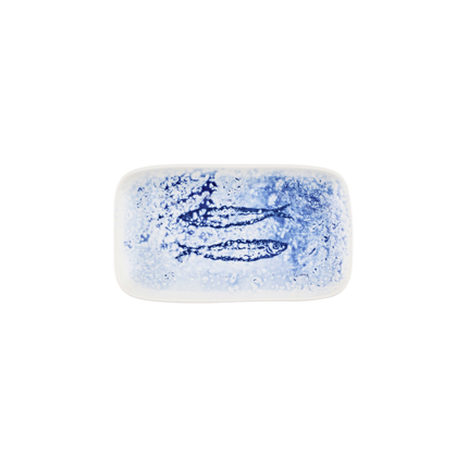Churchill Inked Fresco Blue diepe schaal 26 x 15 cm – blauw porseleinen serveerschaal voor fine dining