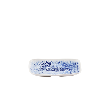 Churchill Inked Fresco Blue diepe schaal 28 x 18 cm – blauw porseleinen serveerschaal voor bijgerechten