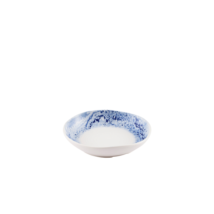 Churchill Inked Fresco Blue diepe kom 21,5 cm – blauw porseleinen kom voor buffetten