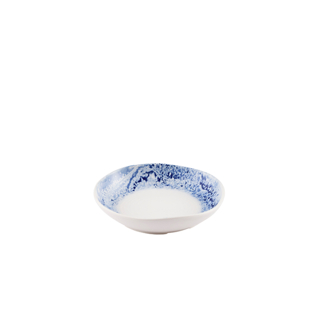 Churchill Inked Fresco Blue diepe kom 21,5 cm – blauw porseleinen kom voor buffetten