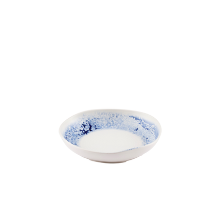 Churchill Inked Fresco Blue diepe kom 25 cm – blauw porseleinen kom voor koffie en thee