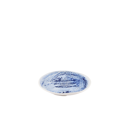 Churchill Inked Fresco Blue organisch bord 21,5 cm – blauw porseleinen bord voor buffetten