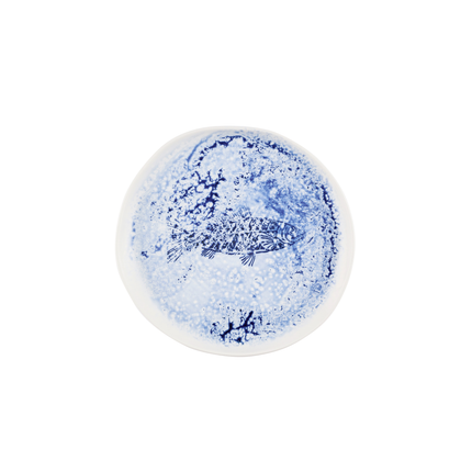Churchill Inked Fresco Blue organisch bord 25,5 cm – blauw porseleinen bord voor de horeca
