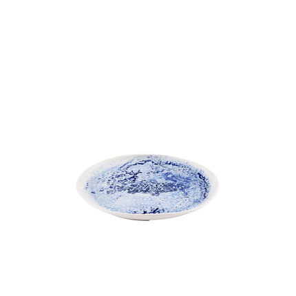 Churchill Inked Fresco Blue organisch bord 25,5 cm – blauw porseleinen bord voor bijgerechten