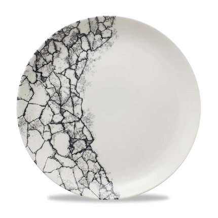 Churchill Kintsugi Accents Quartz Black Evolve coupebord – zwart randloos bord voor de horeca