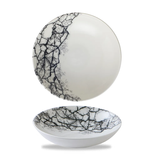 Kintsugi Accents Quartz Black Evolve Coupe Bowl 12/box